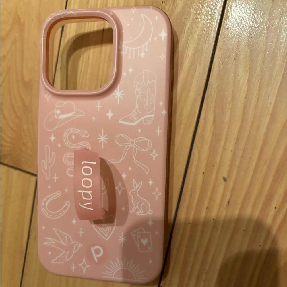 Brand new: Loopy Pink Phone Case with Western Design